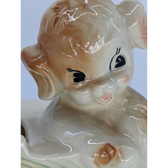 Vintage Shawnee 736 USA Ceramic Planter Lamb in Row Boat Baby Animal - Picture 4 of 11